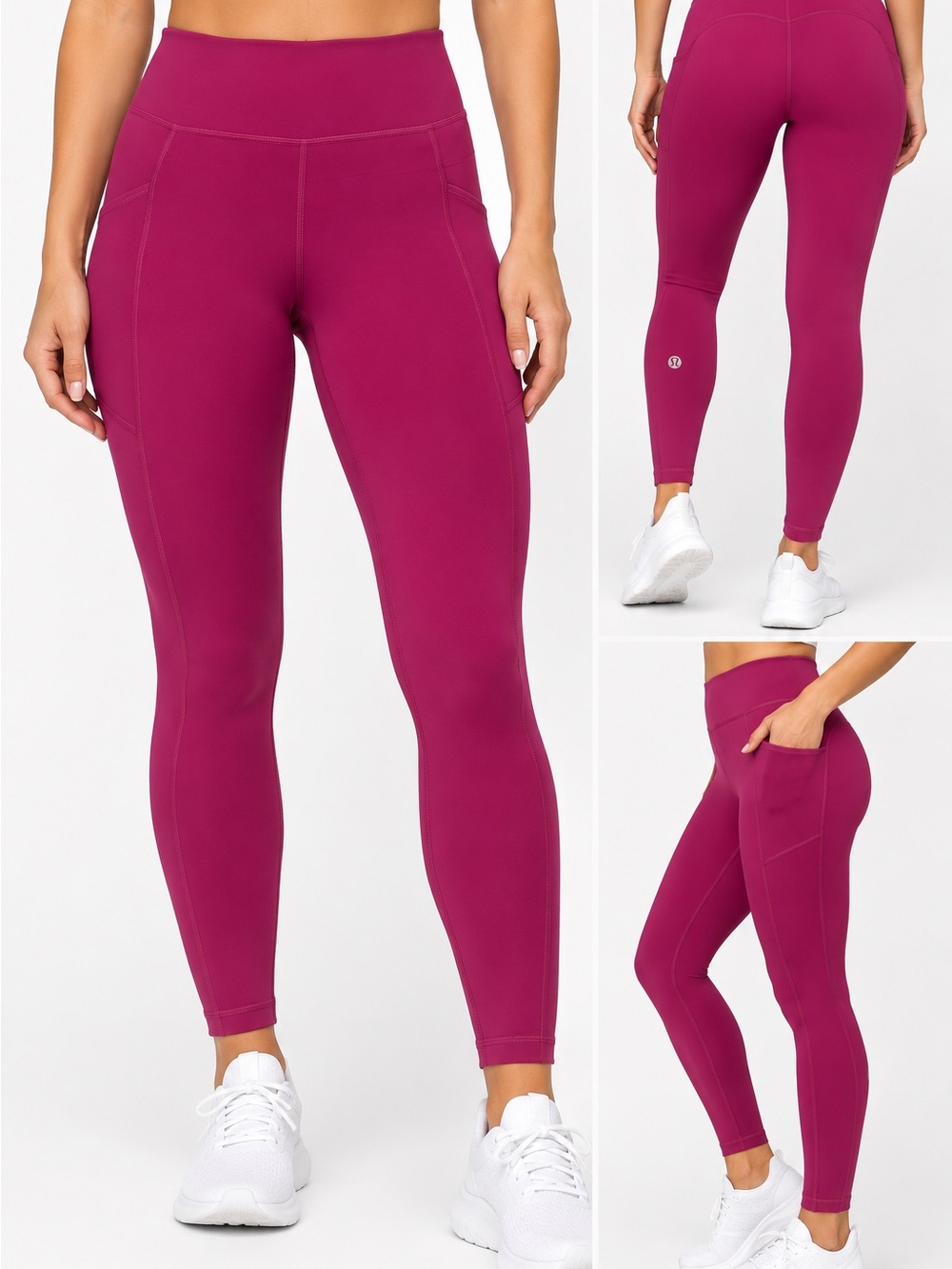 lululemon athletica High-Rise Magenta Leggings with Side Pockets size 8